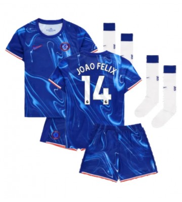 Chelsea Joao Felix #14 Primera Equipación Niños 2024-25 Manga Corta (+ Pantalones cortos)